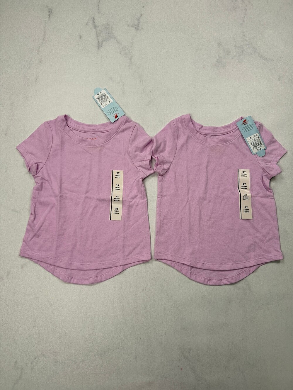 Cat & Jack Tee T Shirt Lilac Modern Classic Style Bundle of 2 - Girls 2T